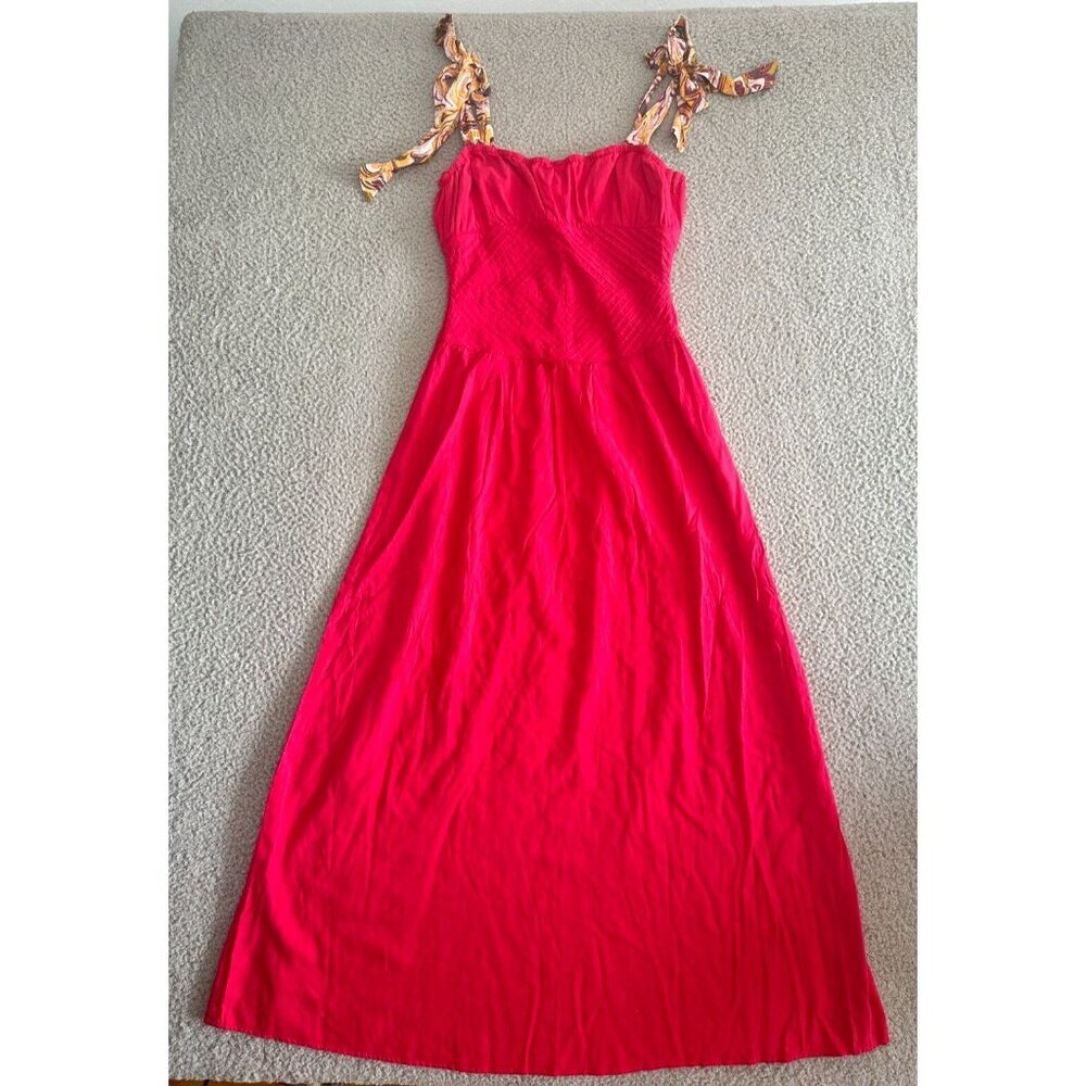 Free People Maxi Dress Santorini Hot Hibiscus Pink Fuchsia